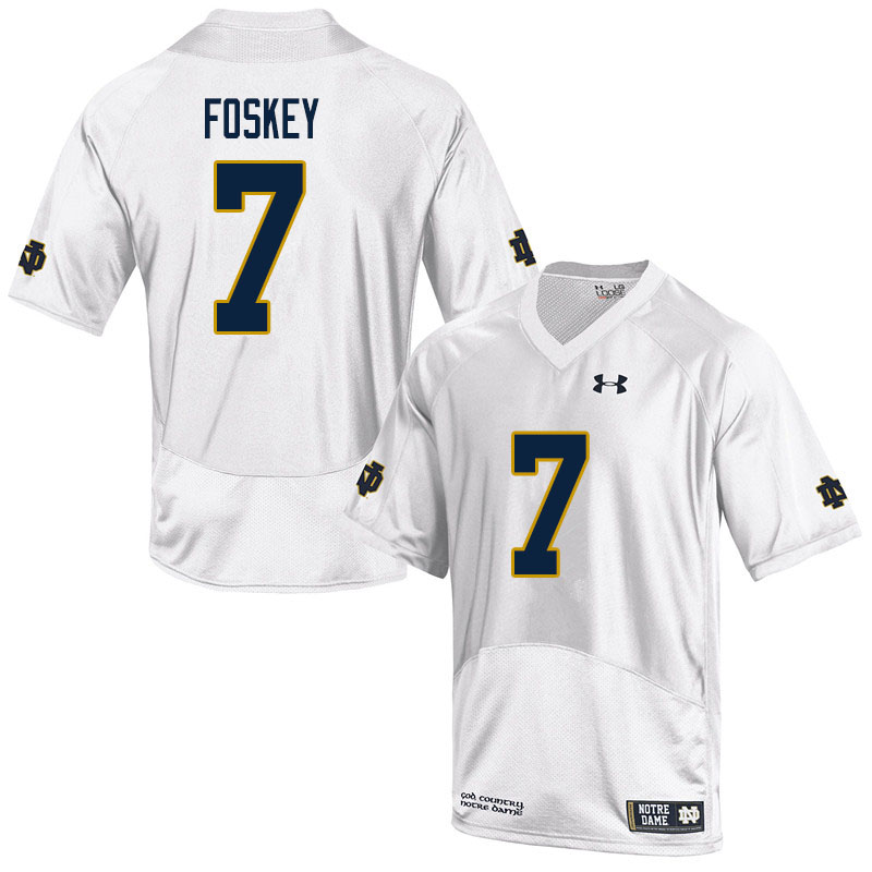 Men's NCAA Notre Dame Fighting Irish #7 Isaiah Foskey Stitched College Under Armour Authentic White Football Jersey ME10Q86VD